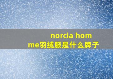 norcia homme羽绒服是什么牌子